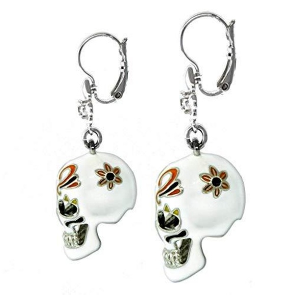 Skull Dangles Halloween Skeleton Earrings - Picture 5 of 8